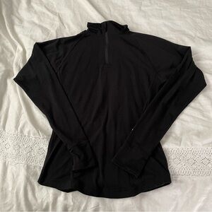 Duofold SMALL Black wool blend Performance 1/4 Zip too long sleeve base layer